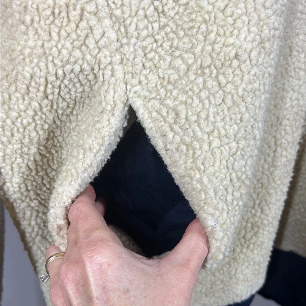 Vintage J. Crew Zip-Up Sweater in Cream and Navy